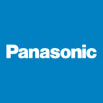 Panasonic logo on blue background