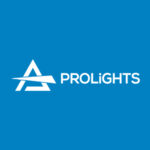 Prolights logo blue background
